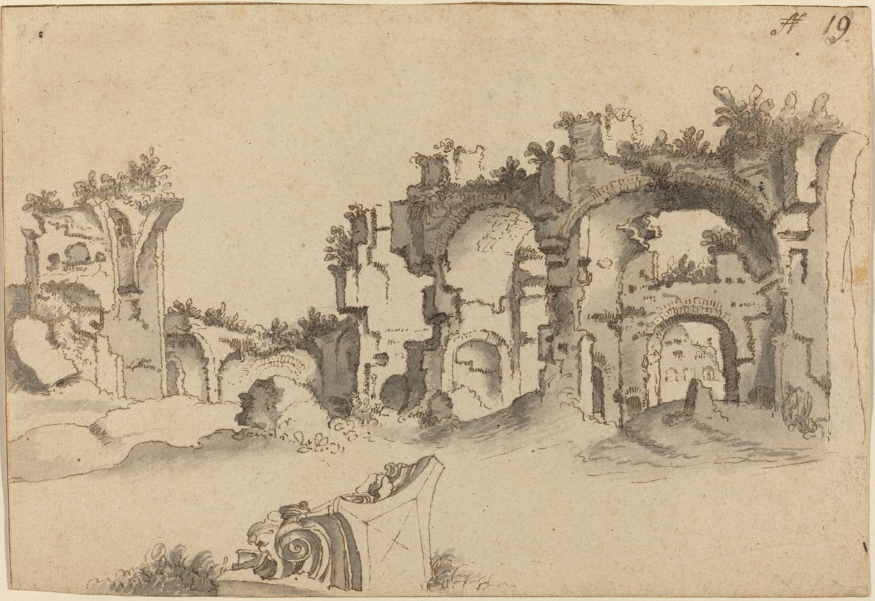 De Baden van Caracalla, Rome door Willem van Nieuwlandt II