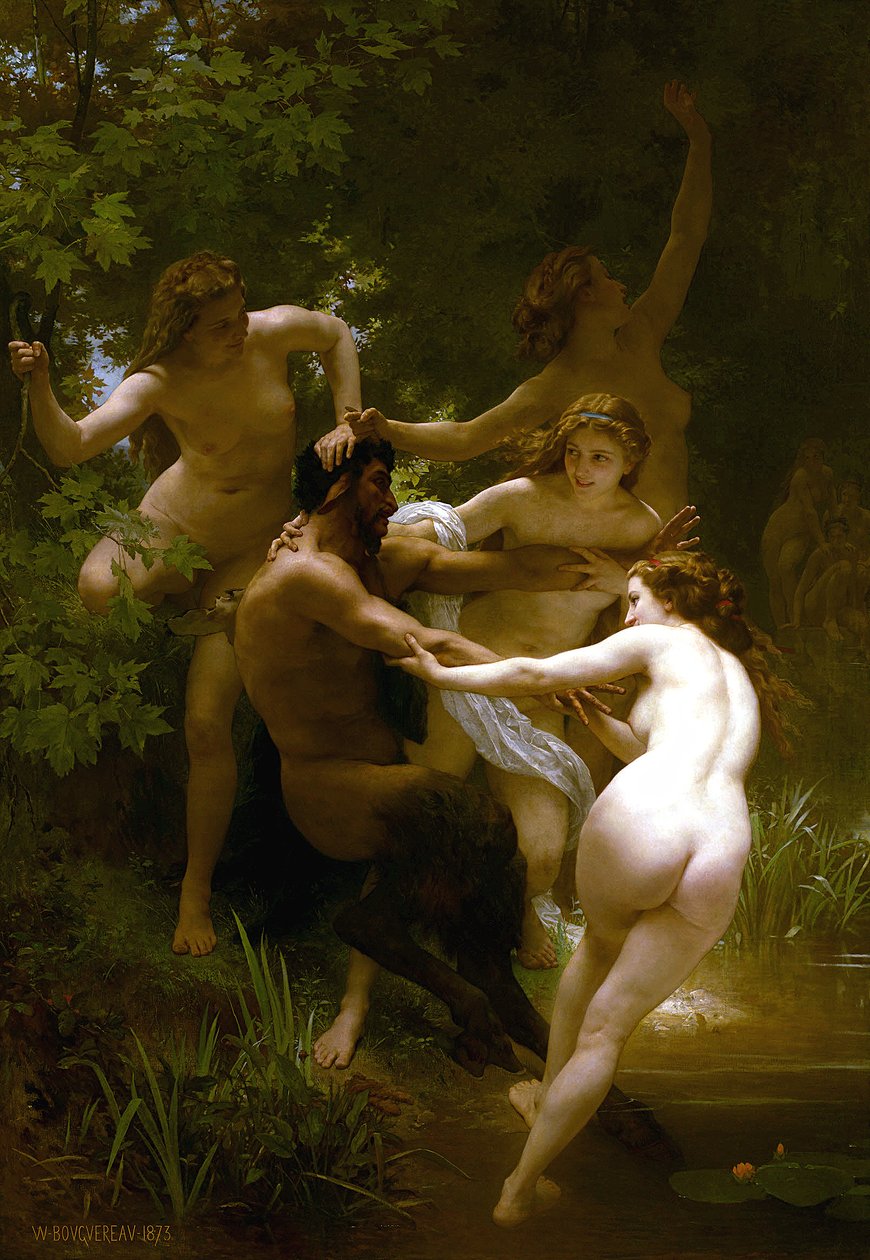 Nimfen en Satyr door William Adolphe Bouguereau