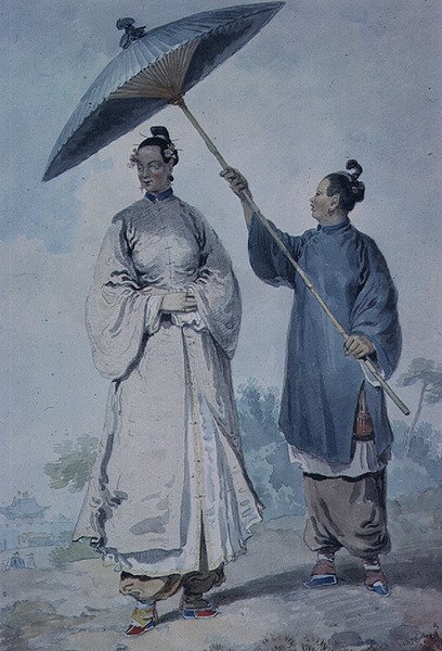 Chinese dame met bediende door William Alexander