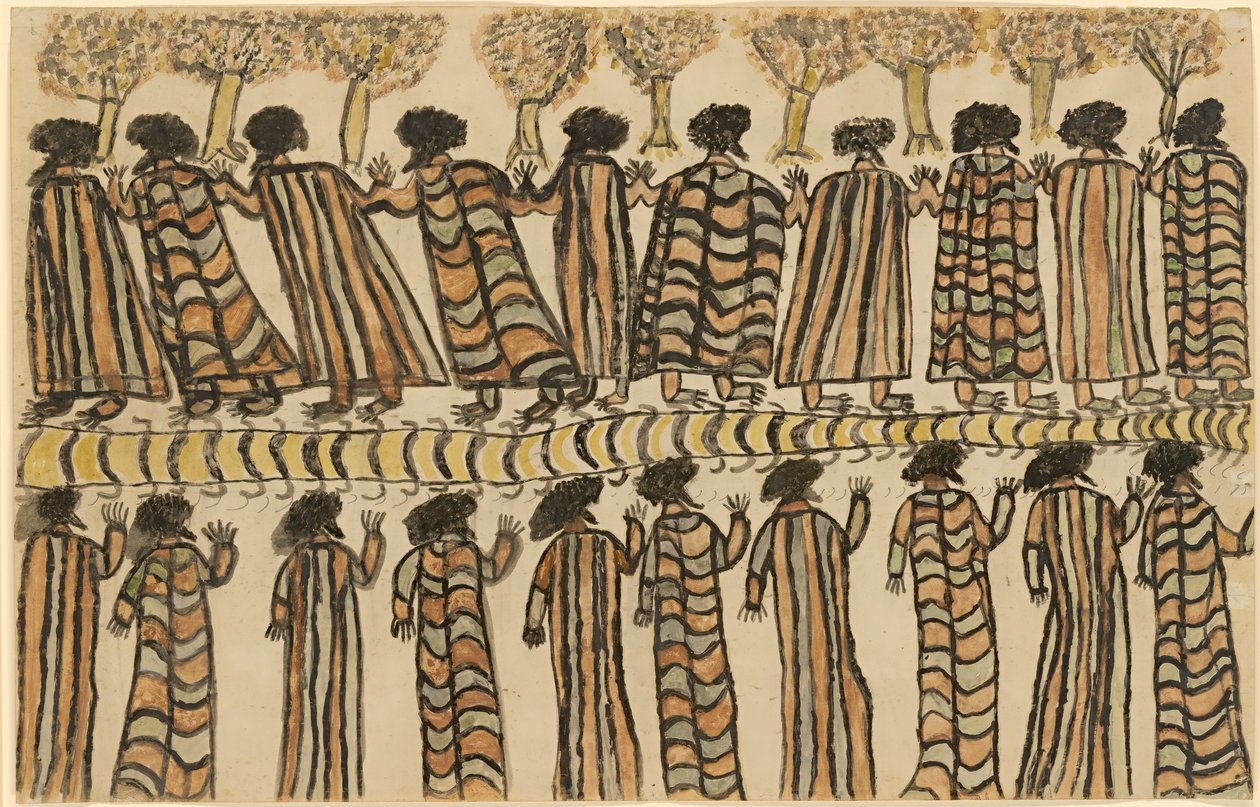 Figuren in Possum Huiden Mantels door William Barak