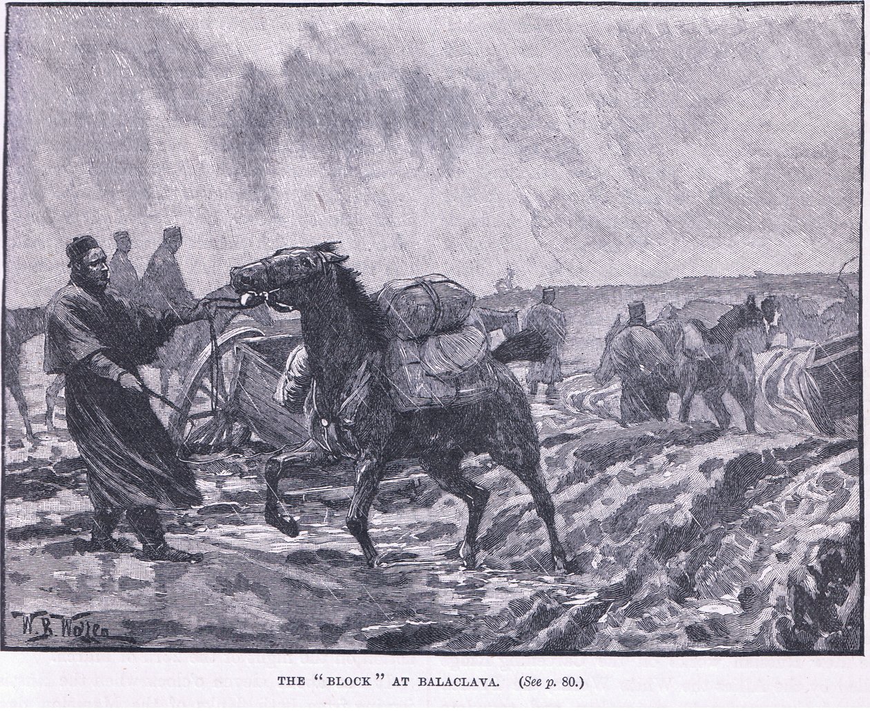 Het Blok in Balaclava 1855 AD door William Barnes Wollen