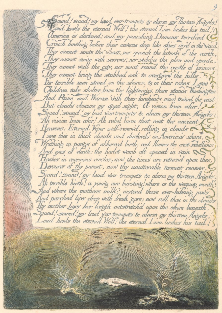 Amerika. Een Profetie, Plaat 11 door William Blake