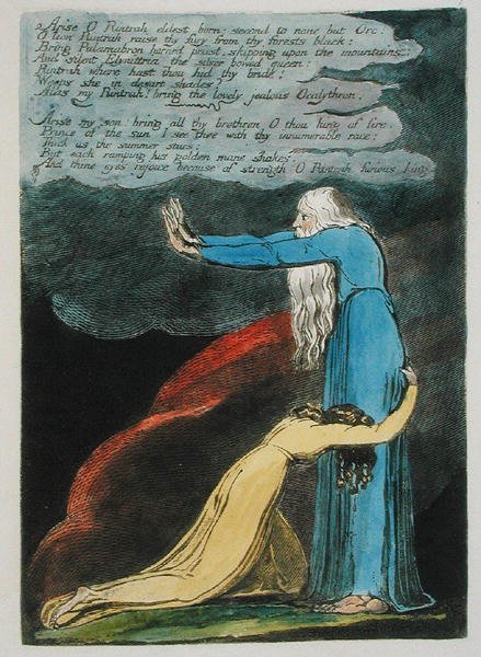 Arise O Rintrah... plaat 9 uit Europe. A Prophecy, 1794 door William Blake