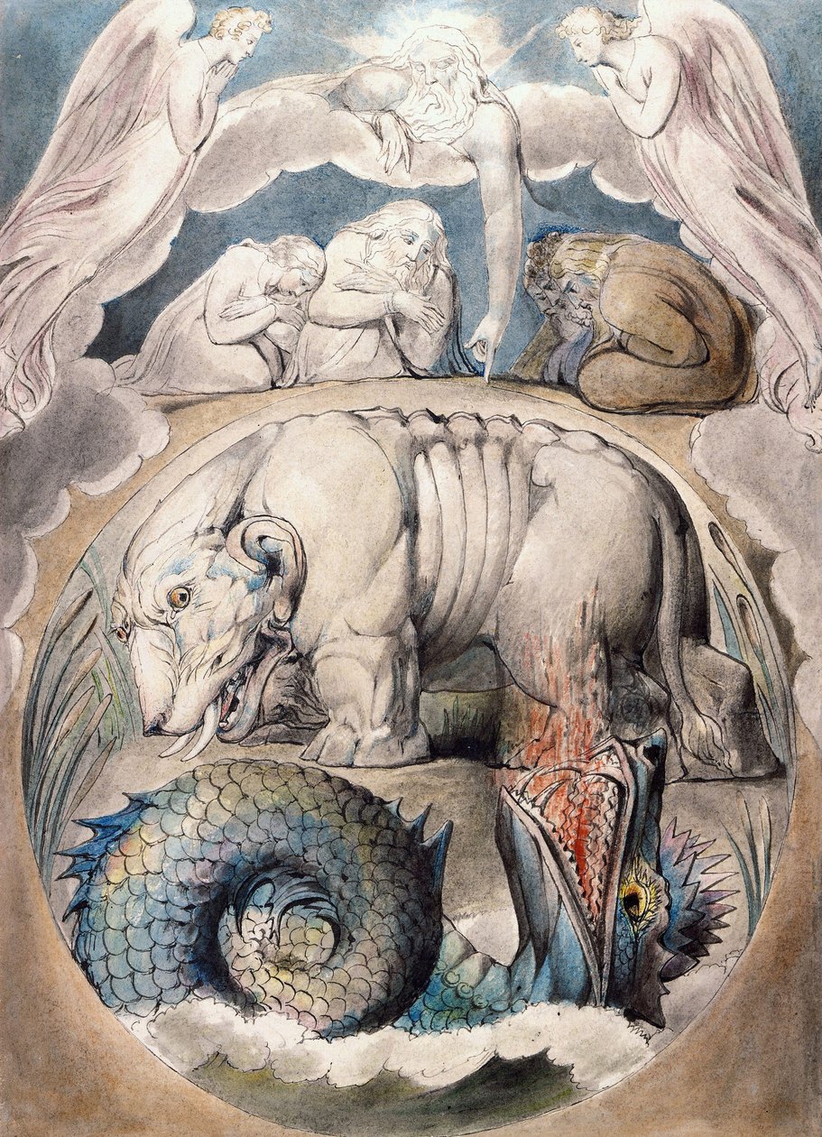 Behemoth en Leviathan door William Blake