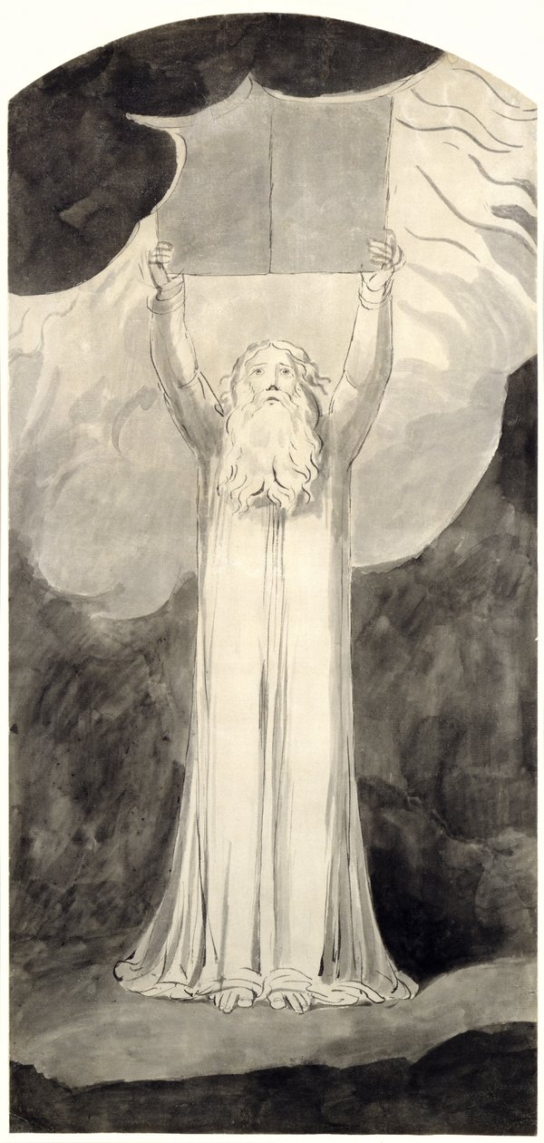 Mozes ontvangt de wet, c.1780 door William Blake