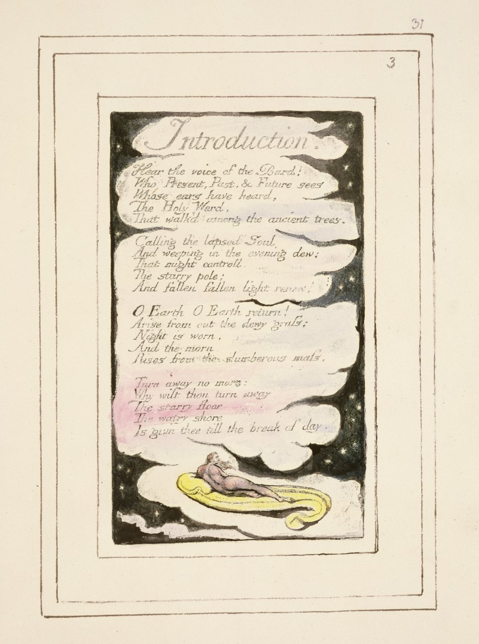 Inleiding tot Songs of Experience: plaat 31 uit Songs of Innocence and of Experience (kopie R) c.1802-08 door William Blake