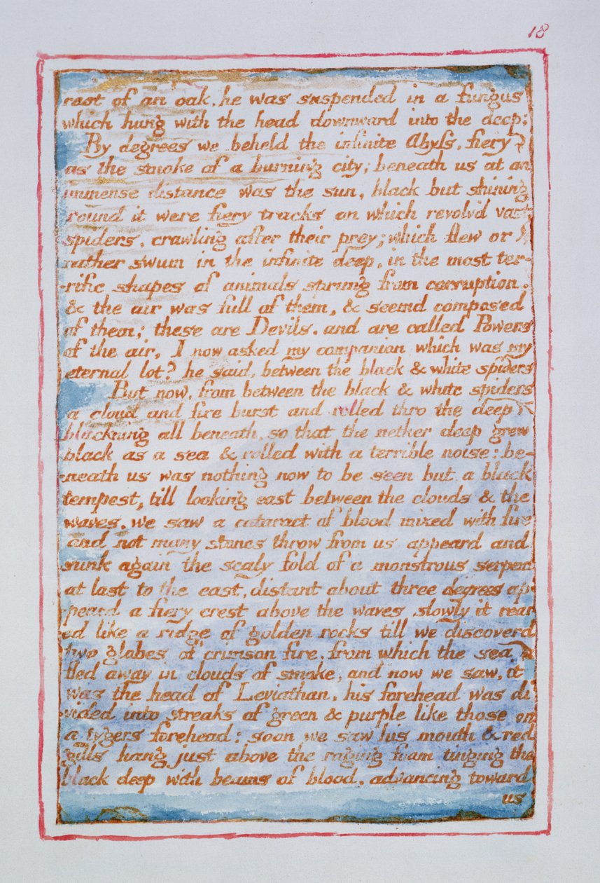 Wortel van een eik, hij werd opgehangen in een schimmel..., tekst uit The Marriage of Heaven and Hell, ca. 1790-3 door William Blake