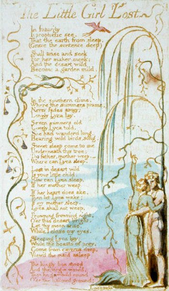 Het verloren meisje, plaat 5 uit Songs of Innocence, 1789 door William Blake