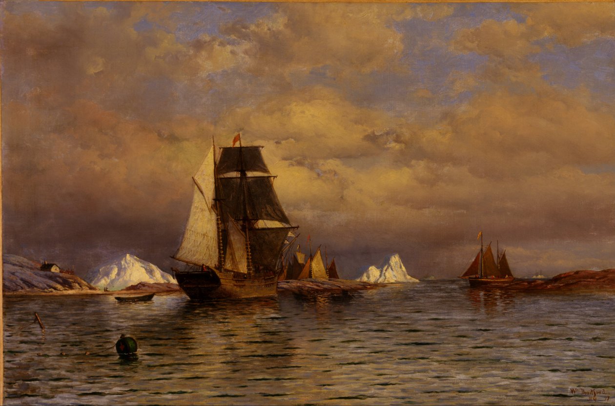 Uitzicht vanuit Battle Harbor door William Bradford