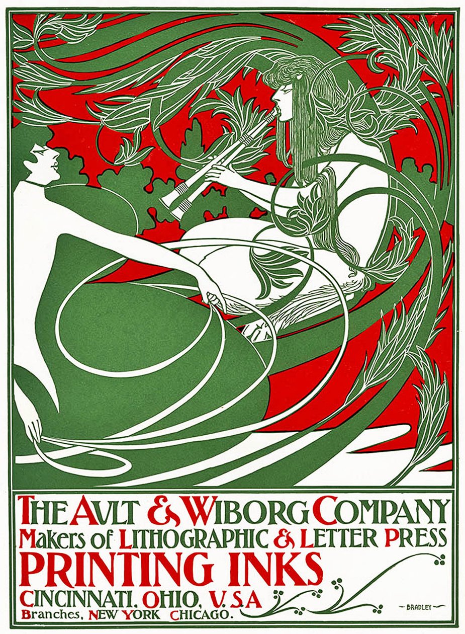 Art Nouveau poster met Pan, 1895 door William Bradley
