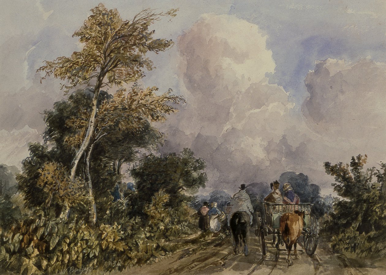 Op de Deal Road, nabij Canterbury, 19e eeuw door Henry William Burgess