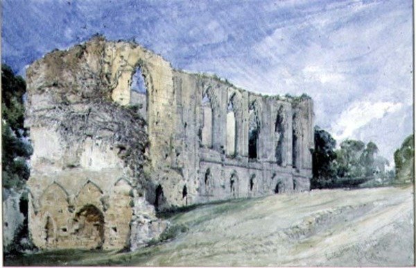 Easby Abbey, Yorkshire door William Callow