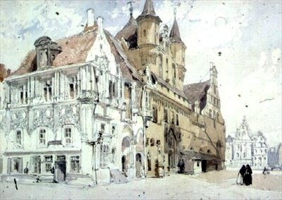 Stadhuis, Mechelen door William Callow