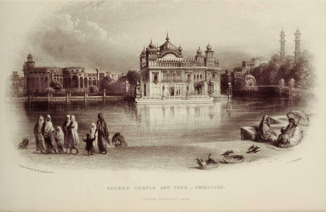 Heilige Tempel en Tank - Umritsir door William Carpenter