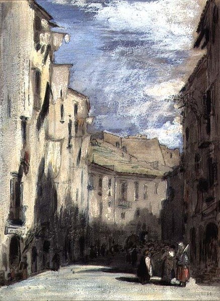 Straat in Napels door William Collins