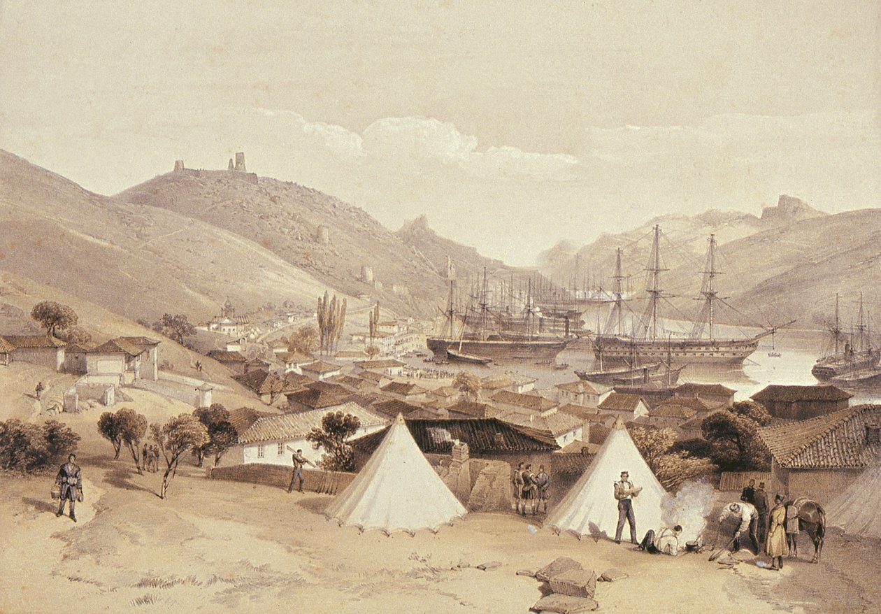 Balaklava kijkend naar de zee, 1855 door William Crimea Simpson