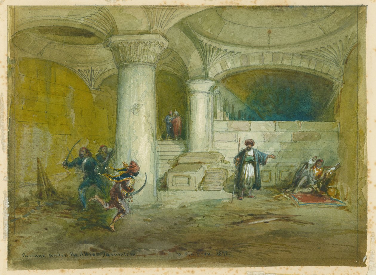 Doorgang onder de Aksa, 1871 door William Crimea Simpson
