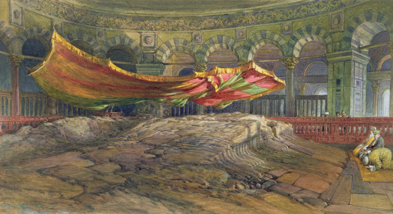De Sakrah of Heilige Rots, Jeruzalem, 1876 door William Crimea Simpson