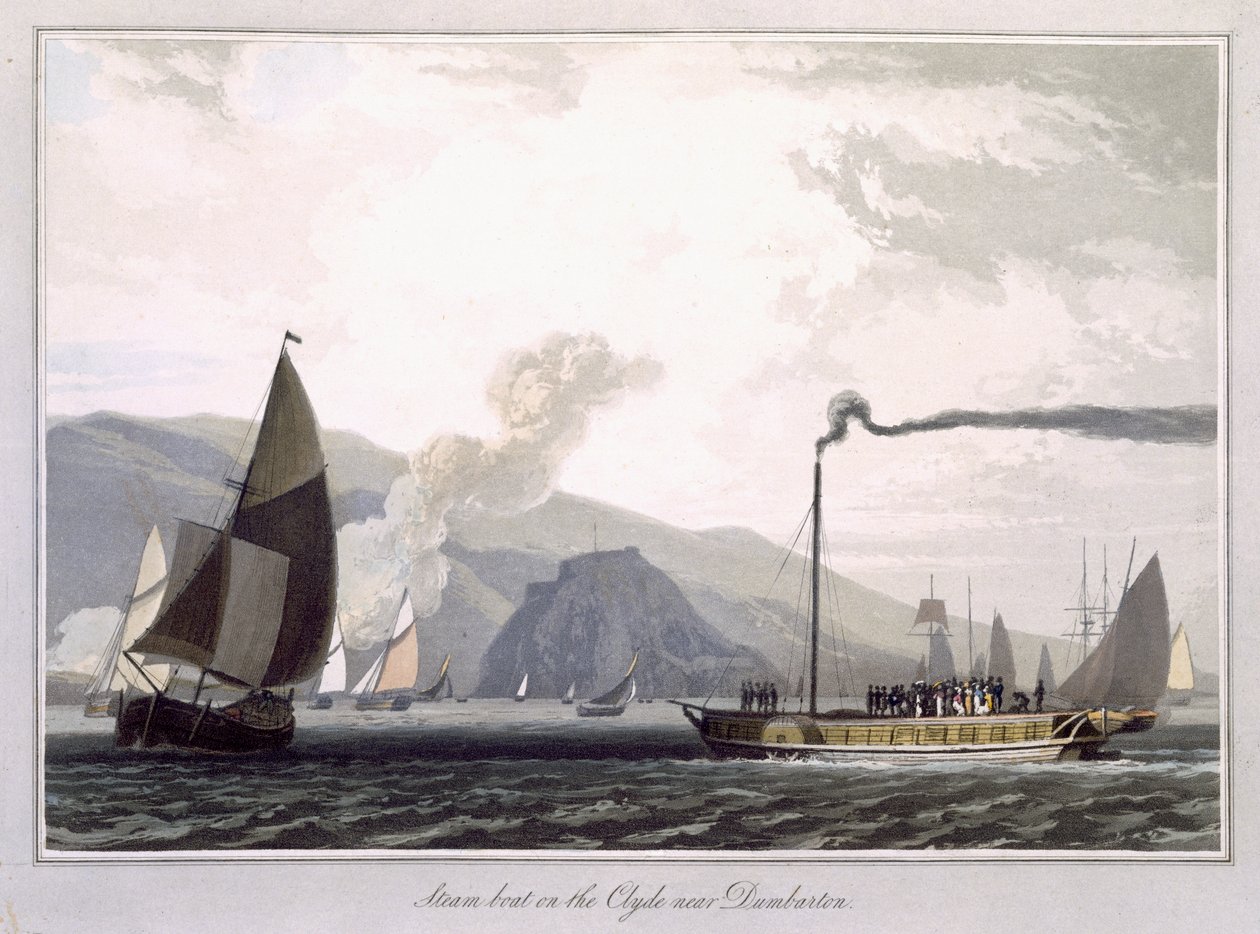 Stoomboot op de Clyde bij Dumbarton, uit 