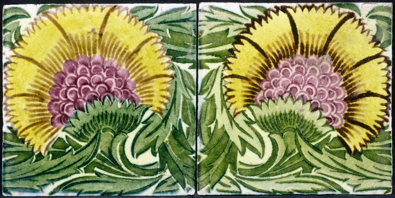 Tegels met Perzisch ontwerp (keramiek) door William de Morgan