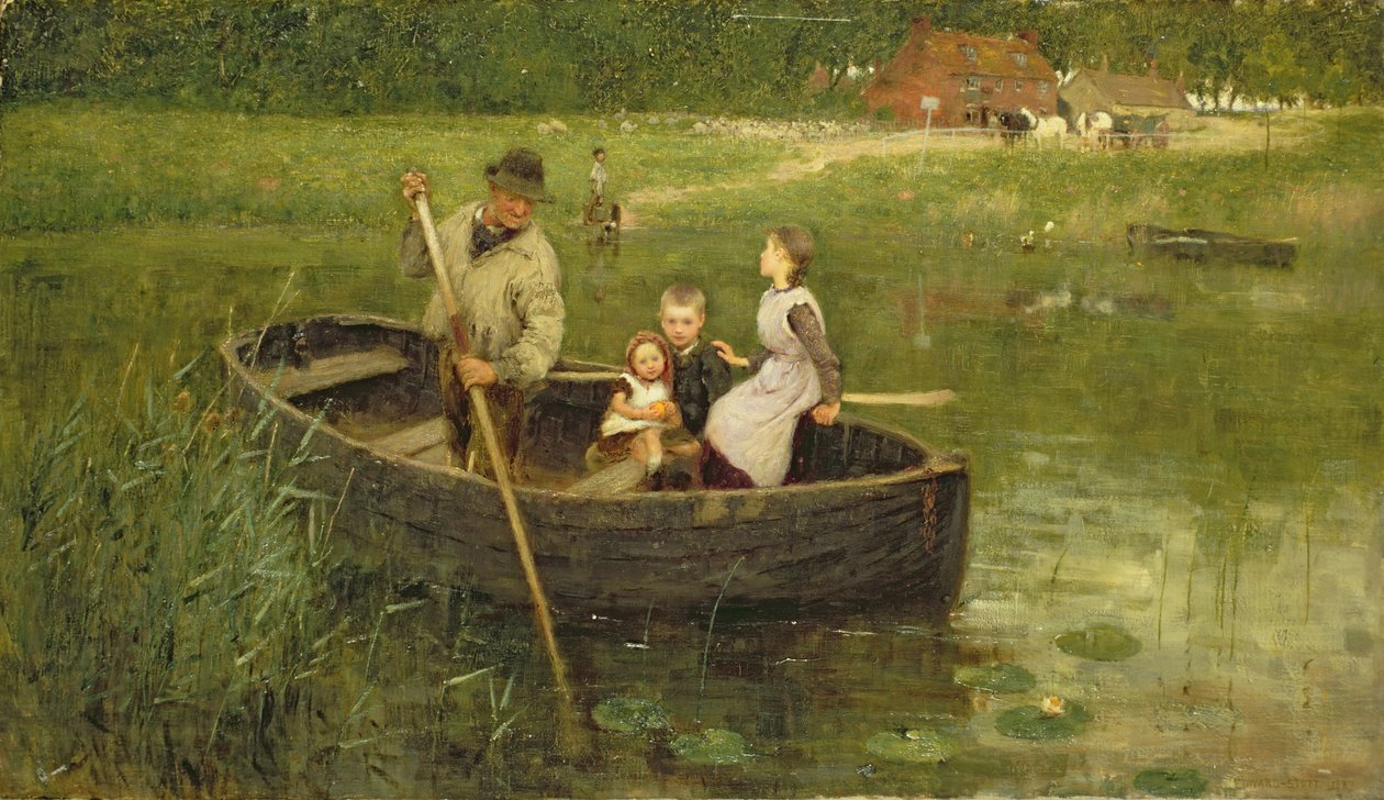 De Veerboot door William Edward Stott