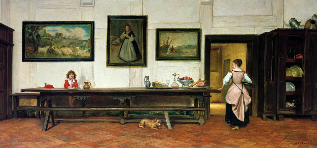 Interieur van een eetzaal, 1866 door William Frederick Yeames