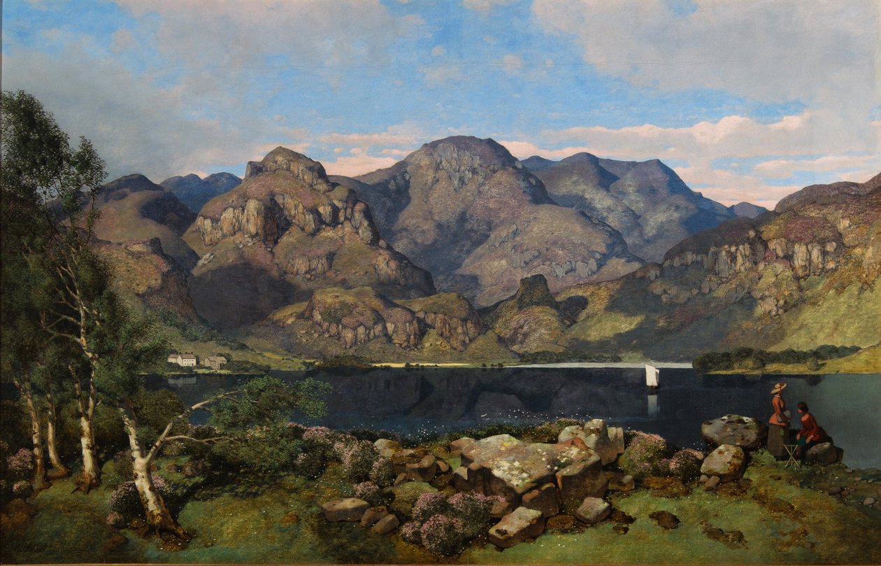 Derwentwater kijkend naar Borrowdale, 1855 door William James Blacklock