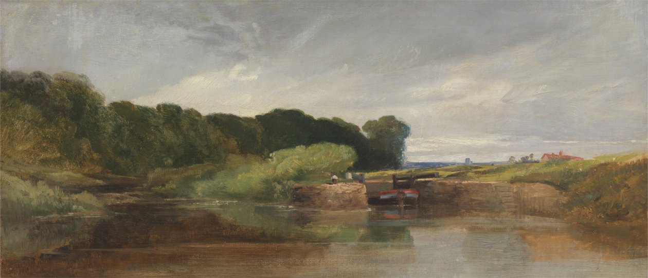 Hanham Lock op de Avon door William James Muller