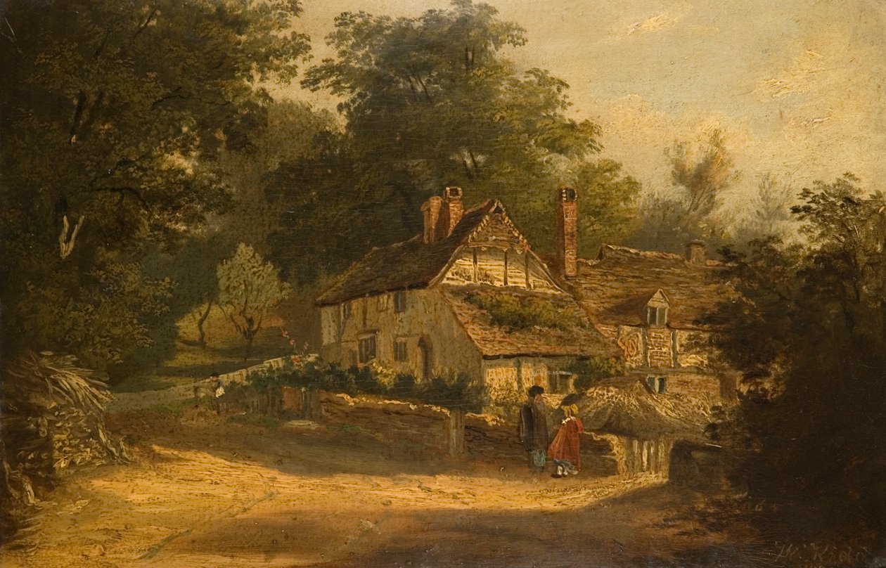 Oude huisjes in Petersfield, 1820 door William Kidd