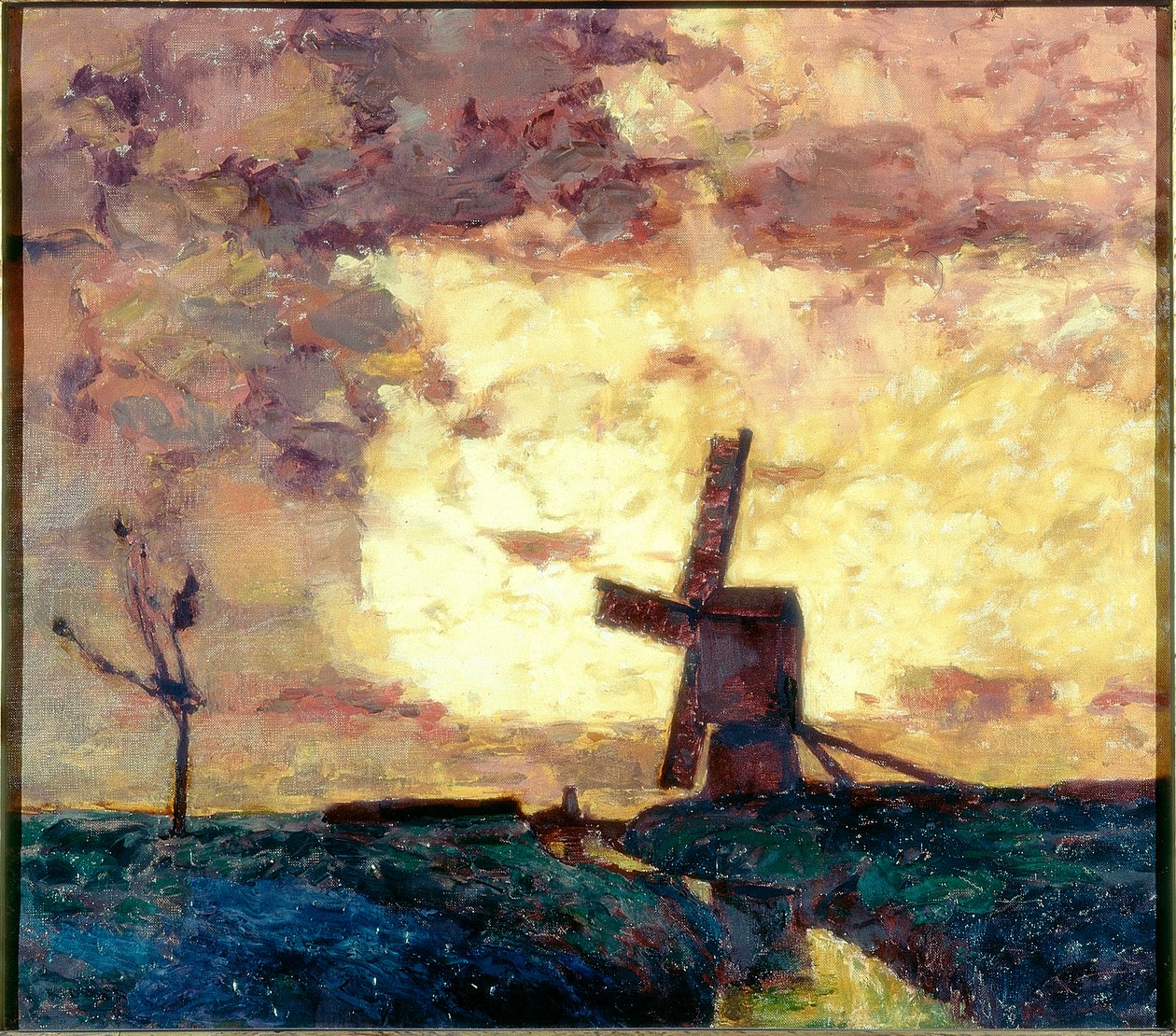 Windmolen en dijk door William Kiddier