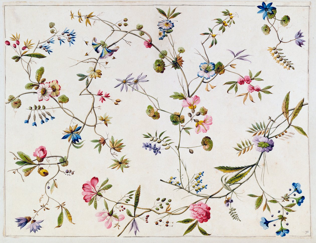 Textielontwerp, ca. 1788-92 door William Kilburn