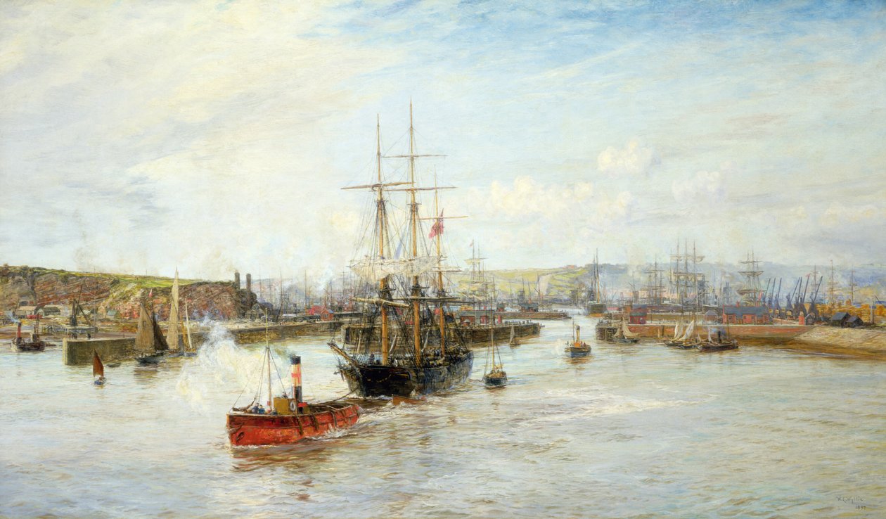 Ingang naar Barry Dock, Zuid-Wales, 1897 door William Lionel Wyllie