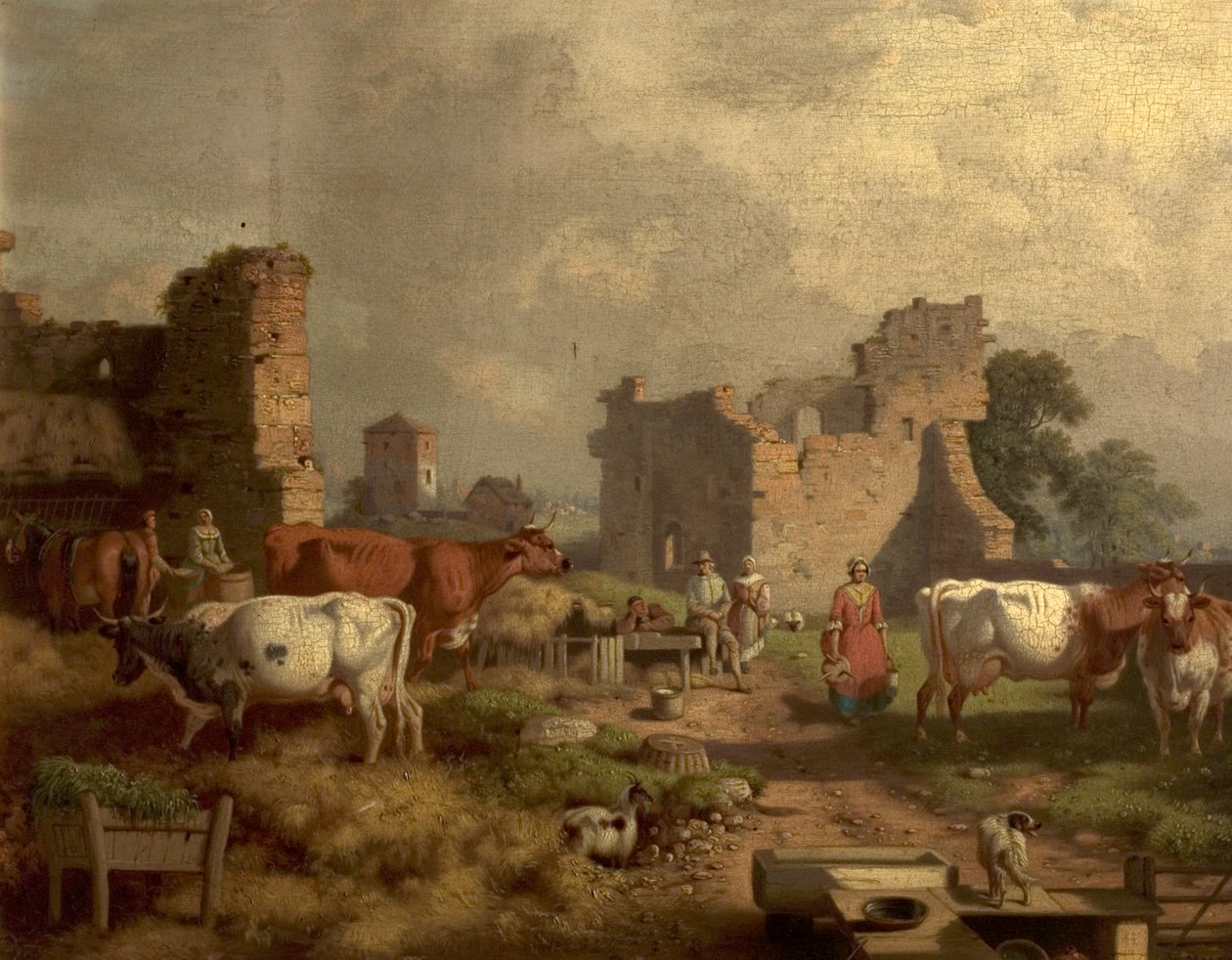 Boerenerf scène door William Malbon