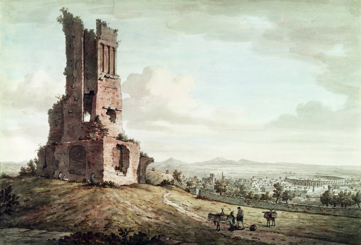Nîmes, vanaf de Tour Magne, ca. 1765-68 door William Marlow