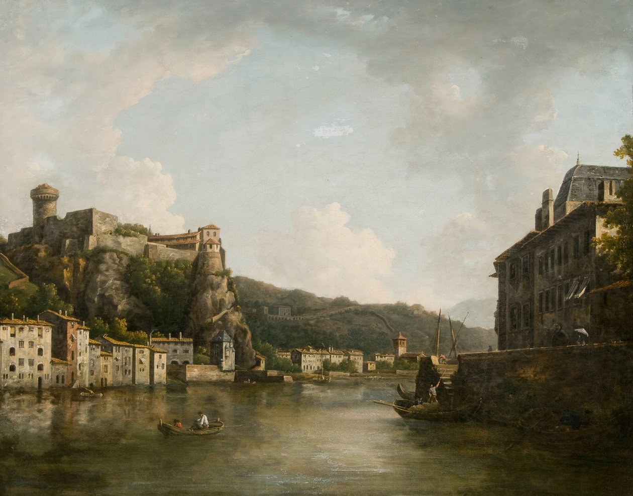 Uitzicht op het kasteel van Pierre-Encise aan de Rhône, Lyon door William Marlow