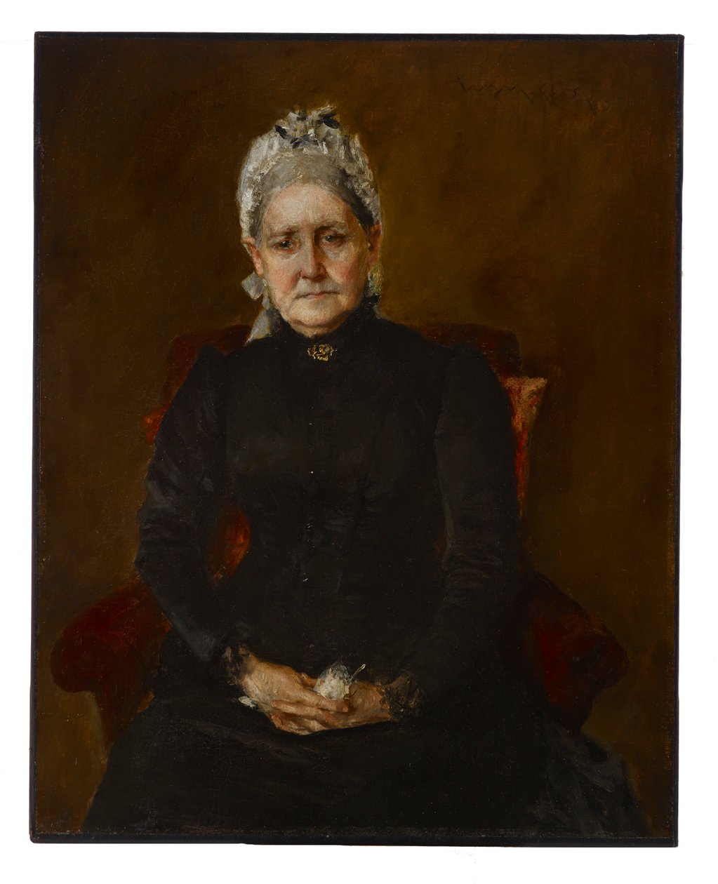 Portret van mijn moeder (Sarah Swaim Chase) door William Merritt Chase