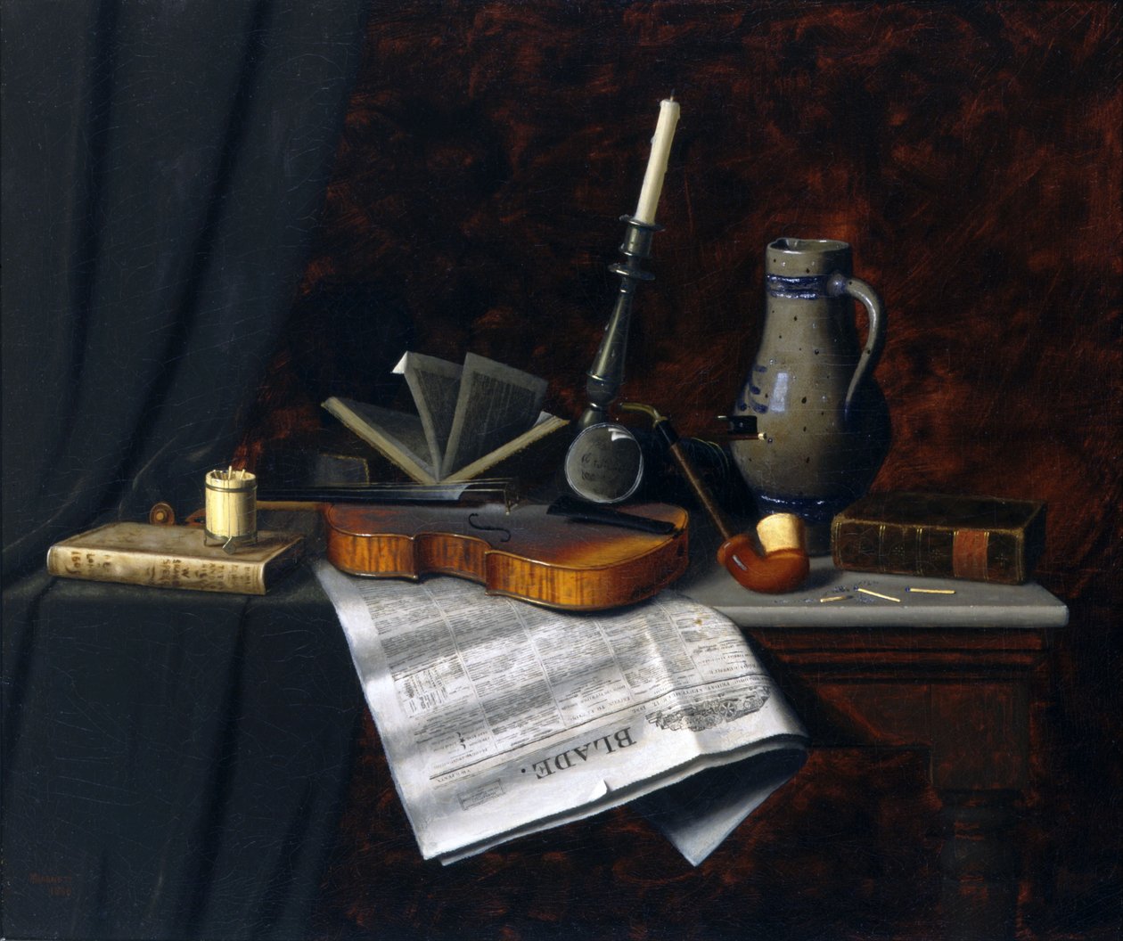 Stilleven met het Toledo-blad door William Michael Harnett