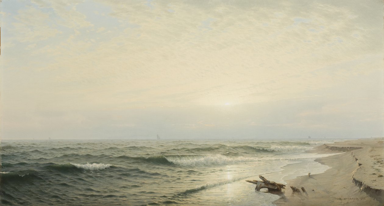 Strand bij Long Branch: Zonsopgang door William Trost Richards
