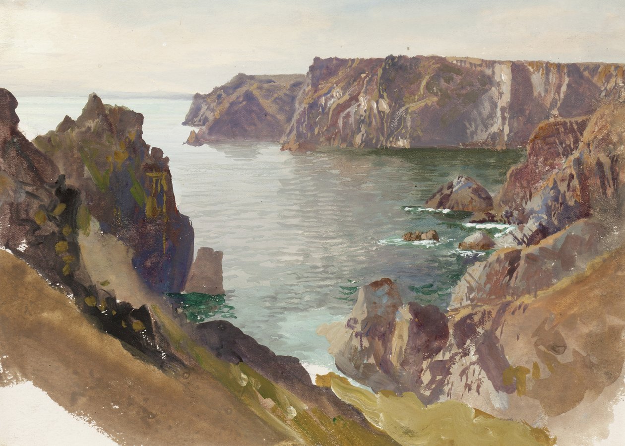 Kustlijn, Cornwall, ca. 1877-80 door William Trost Richards