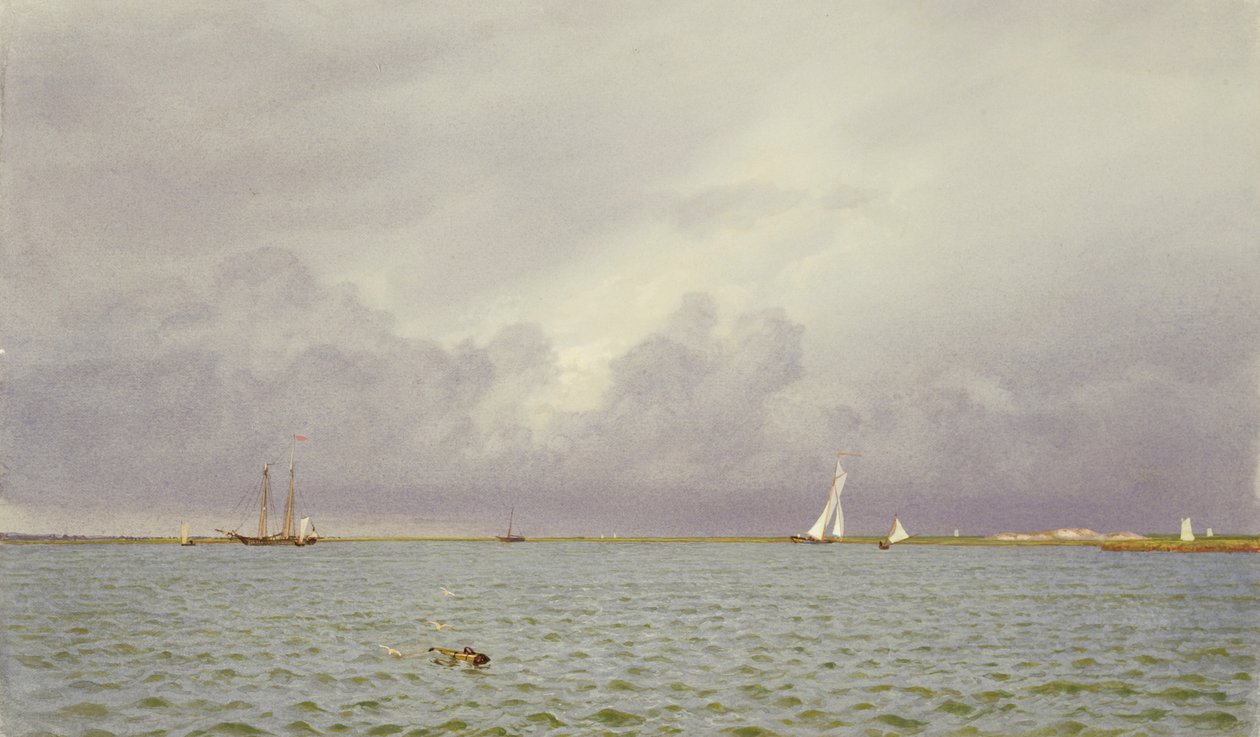 Marine met jachten, 1865-75 door William Trost Richards