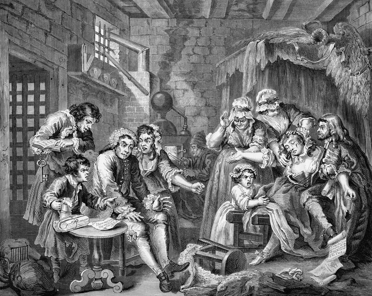 Het Levenspad van een Losbol door William (after) Hogarth