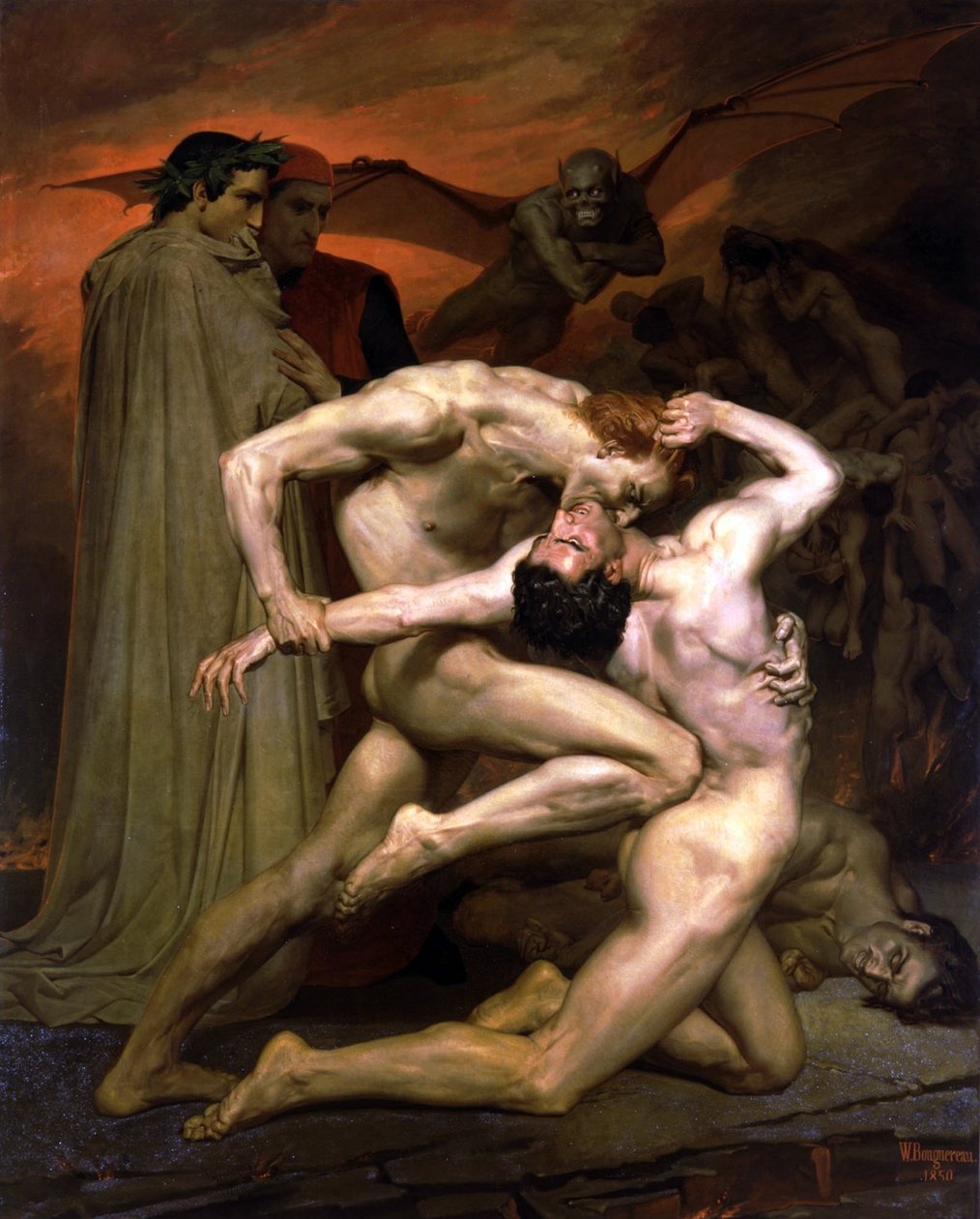 Dante en Vergilius in de Hel door William Adolphe Bouguereau