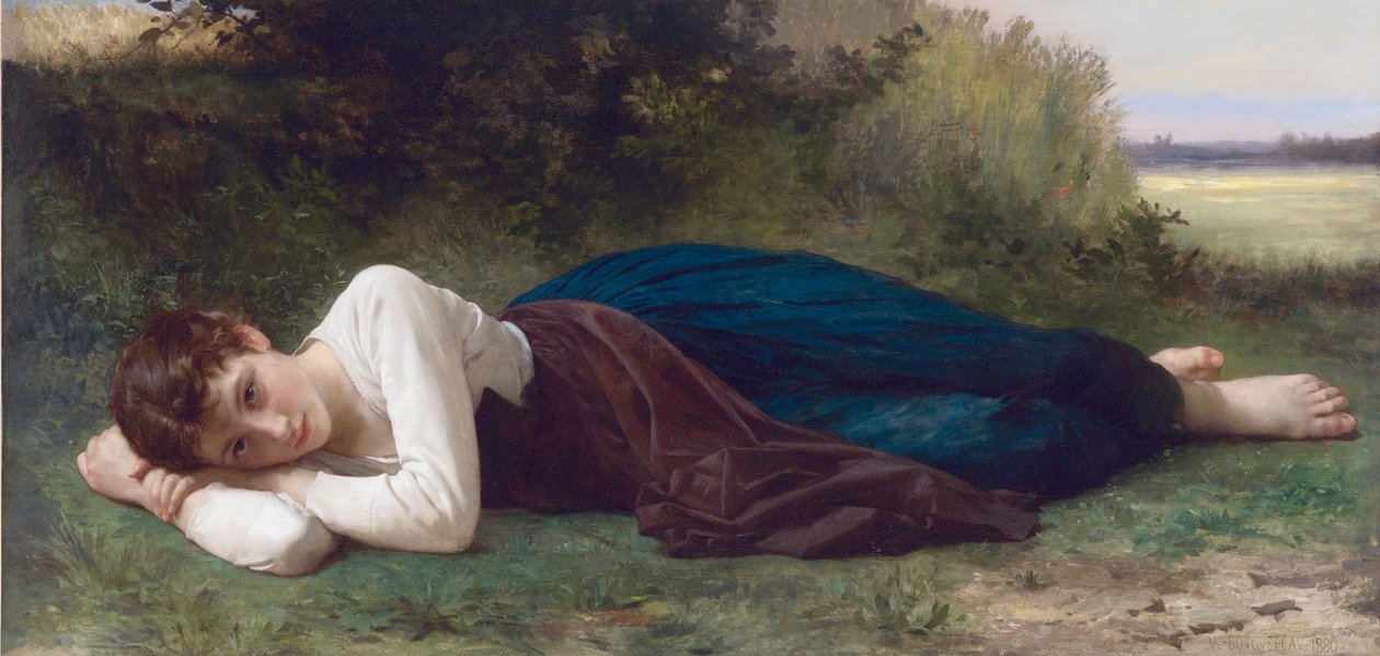 Le repos, door William-Adolphe Bouguereau door William Adolphe Bouguereau