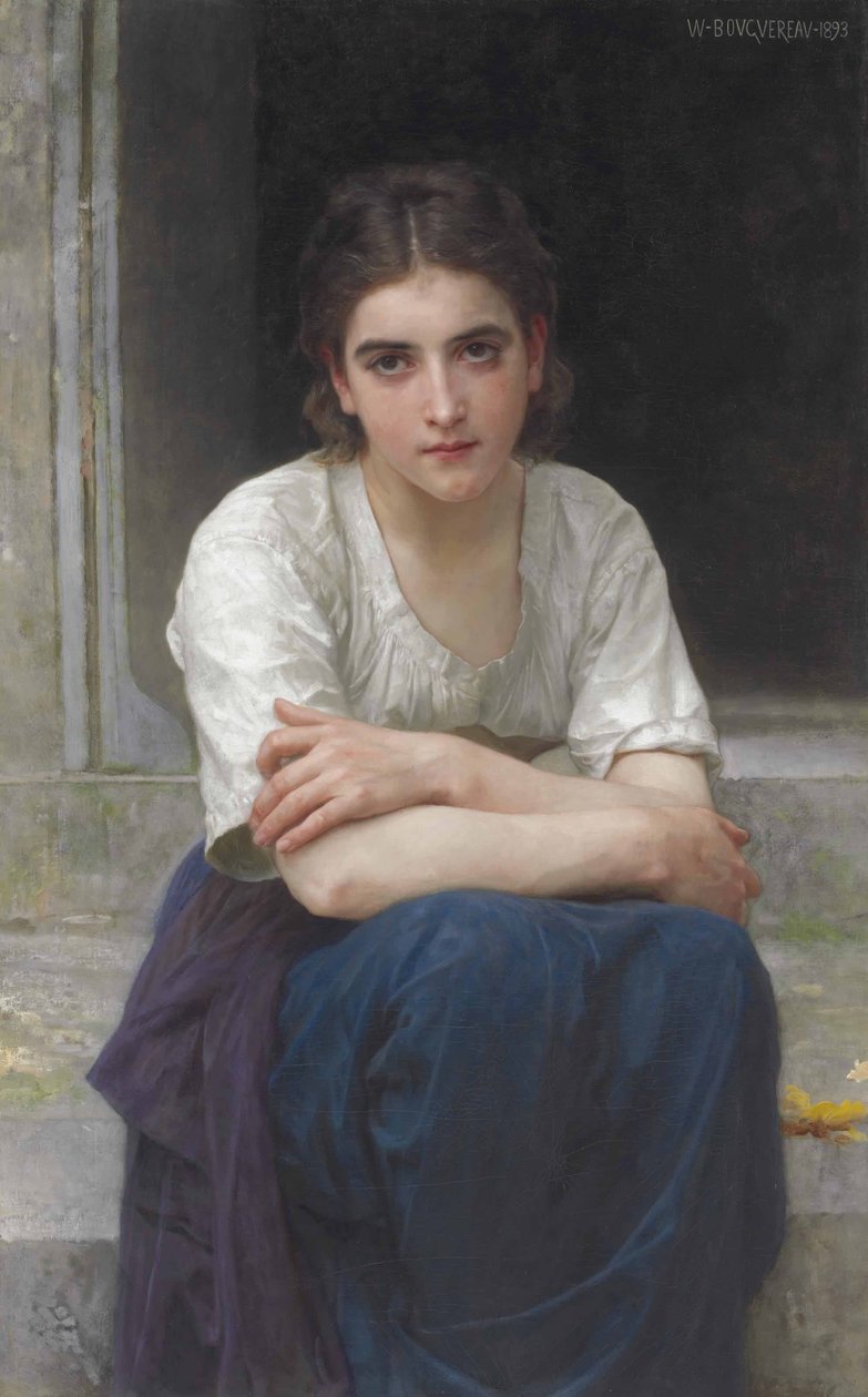 Mijmering op de drempel door William Adolphe Bouguereau