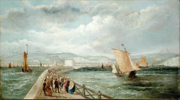 Dover vanaf de Admiraliteit Pier door William Adolphus Knell