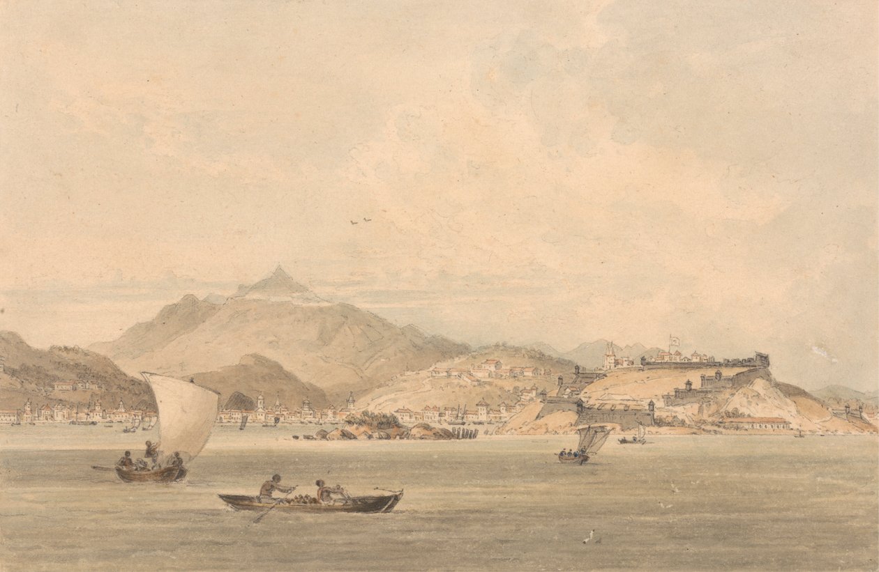 Een uitzicht op de kust van China door William Alexander