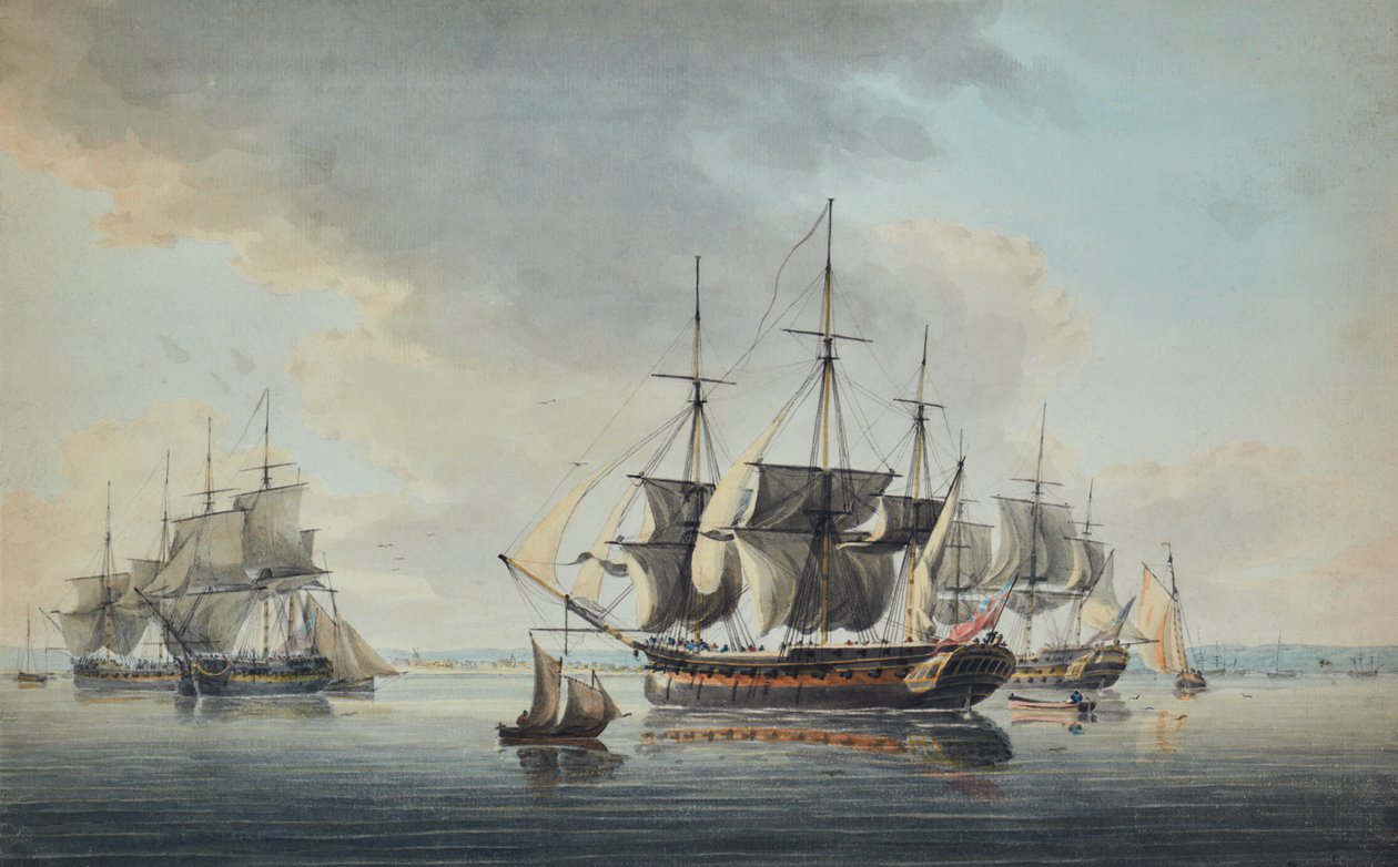 Britse Oorlogsschepen door William Alexander