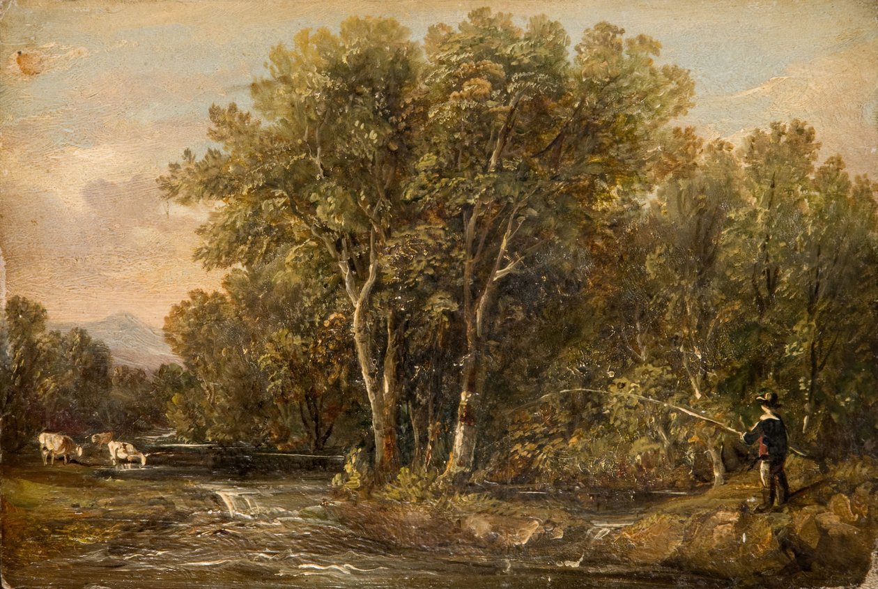 Boslandschap, 1851 door William Bath