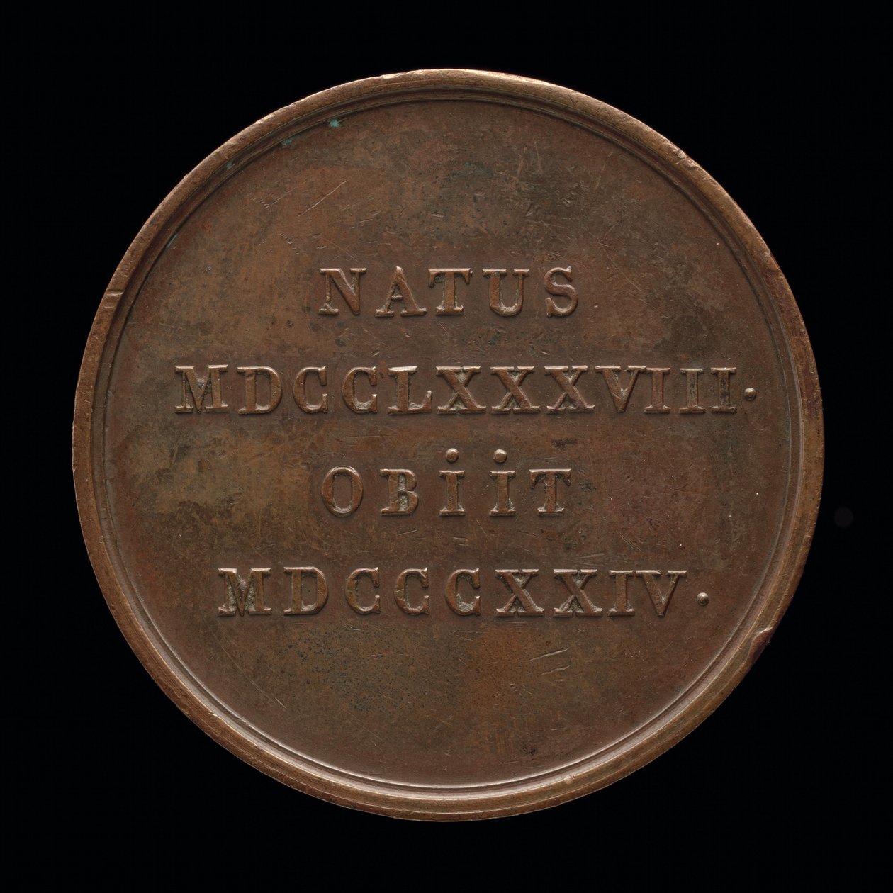 Inscriptie [achterkant], 1824 door William Binfield
