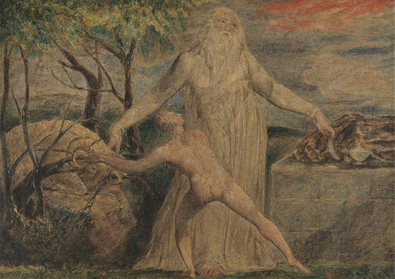 Abraham en Isaac door William Blake